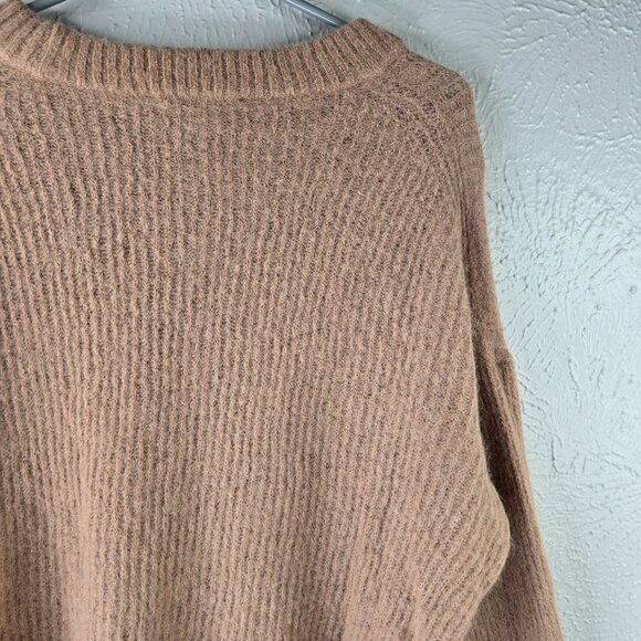 Everlane Pullover Sweater Tan Ribbed Alpaca Merino Wool Cozy Minimalist Preppy - Picture 11 of 13